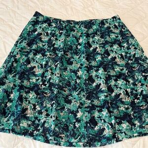 CJ Banks navy blue turquoise lace midi skirt 2X